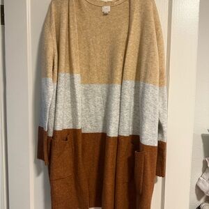 a new day Tan and Brown Colorblock Cardigan